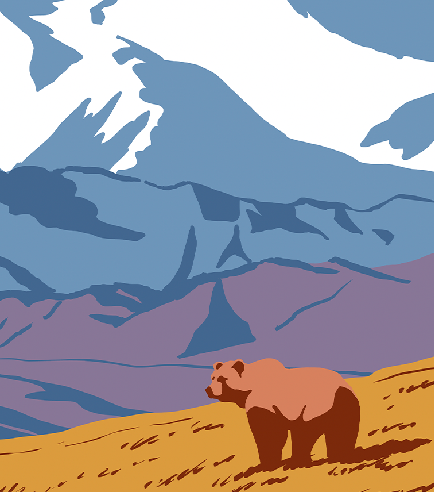 Denali National Park Grizzly Bear Print