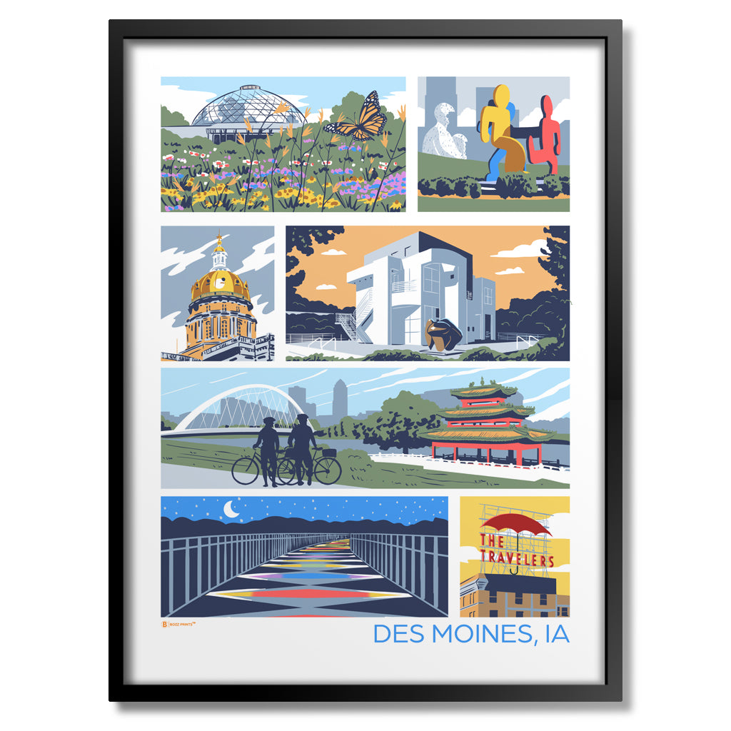 Landmarks of Des Moines Print