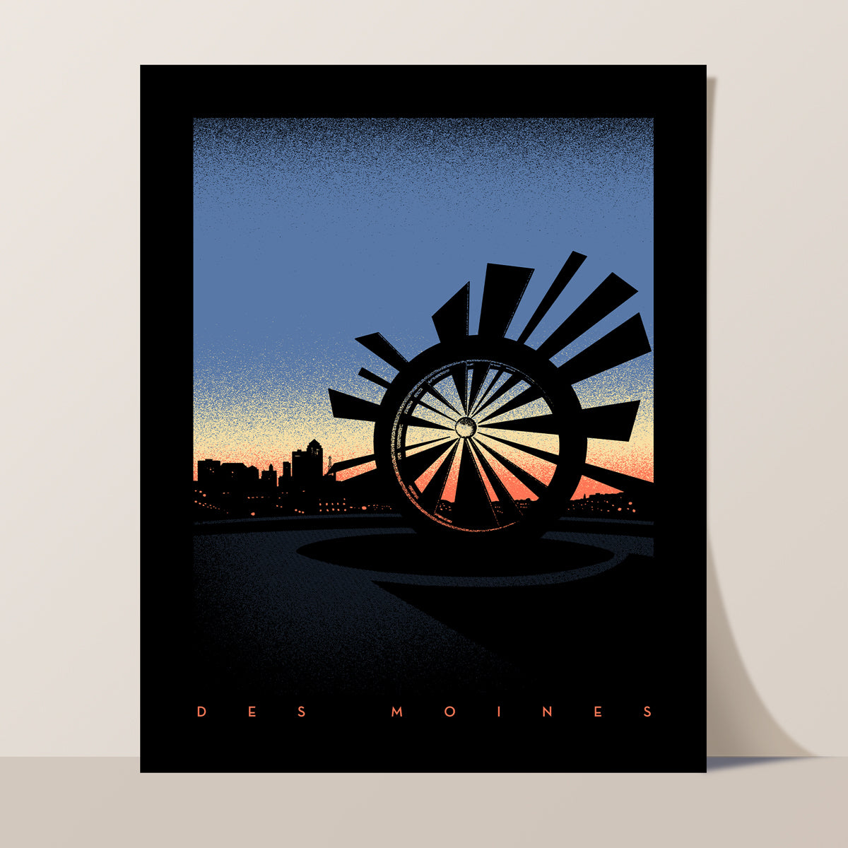 Des Moines Shattering Skyline Print
