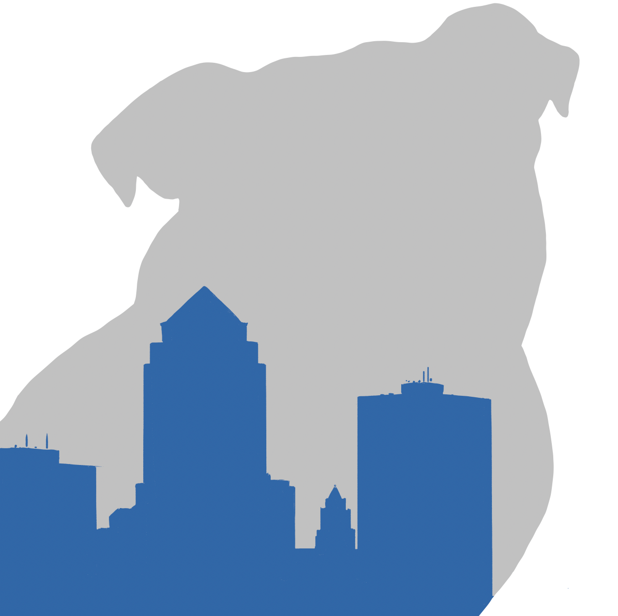 Des Moines Bulldog Skyline Print