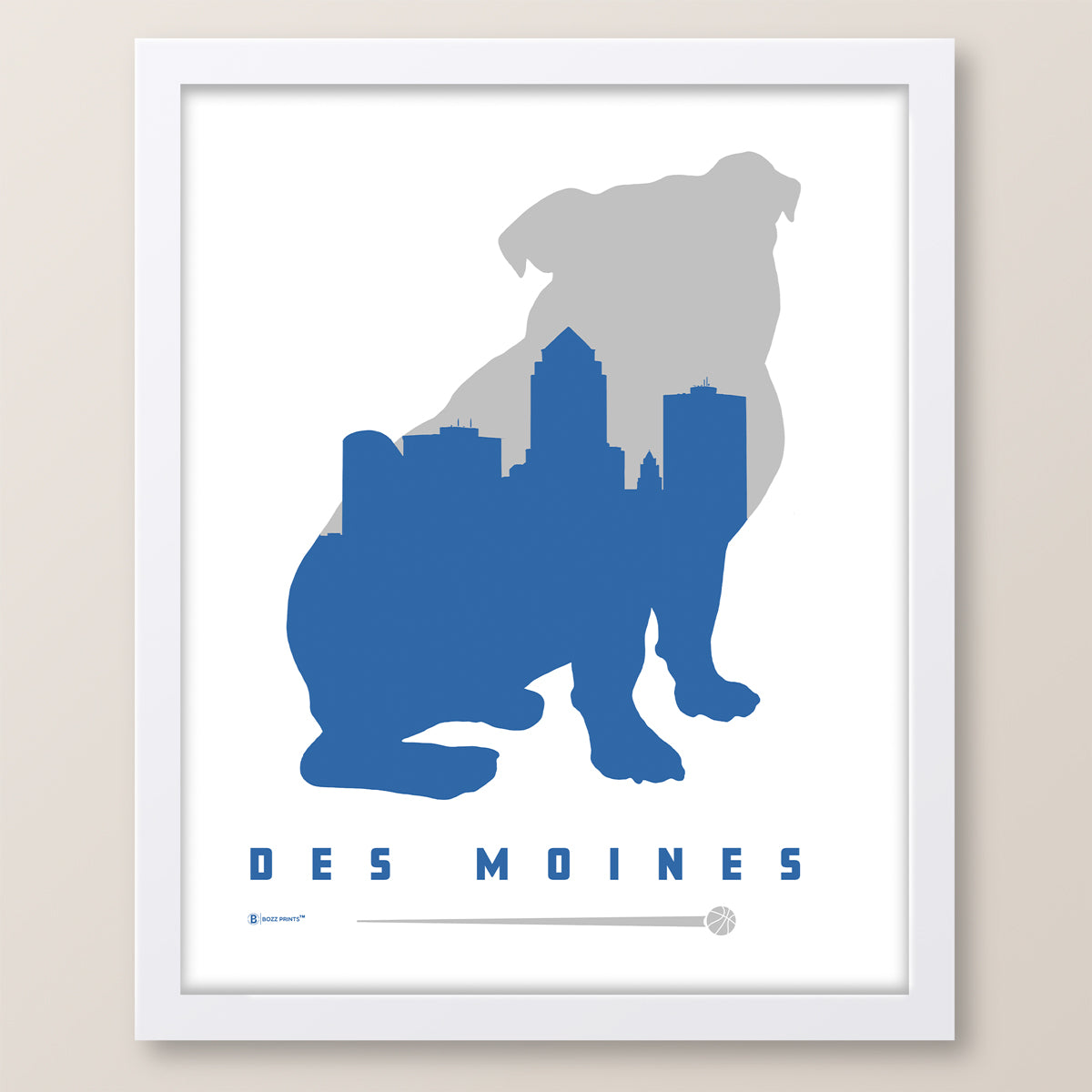Des Moines Bulldog Skyline Print