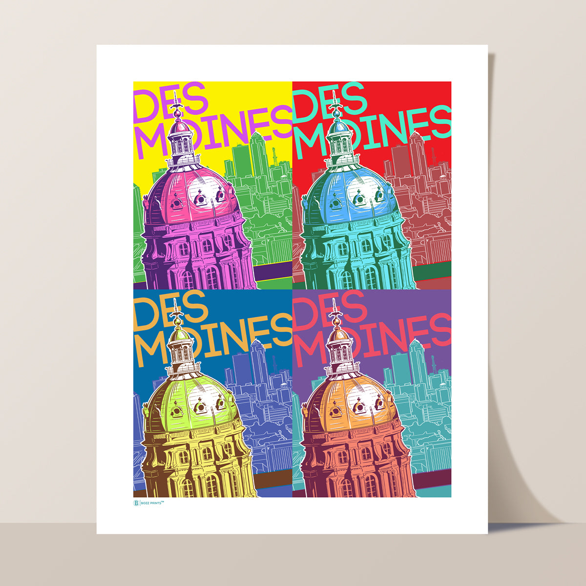 Des Moines Capitol Pop Art Print