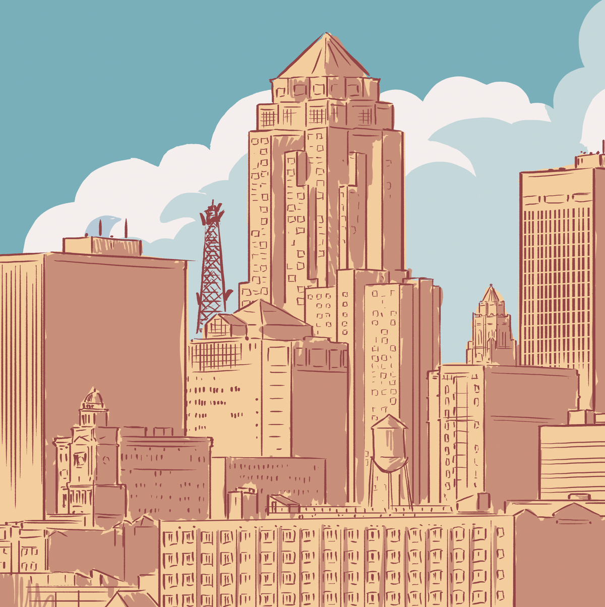 Des Moines Circle Print