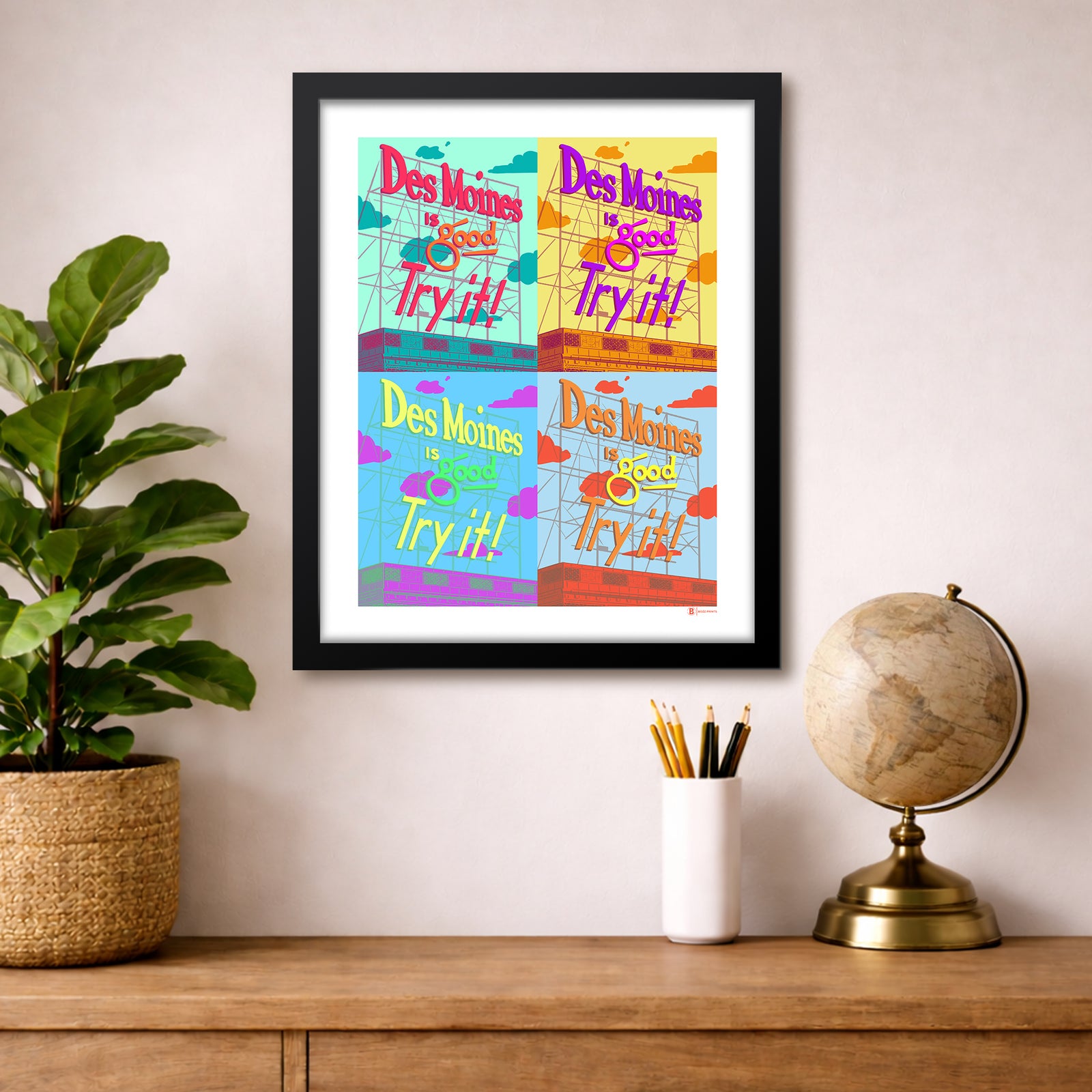 Des Moines Colonial Sign Pop Art Print