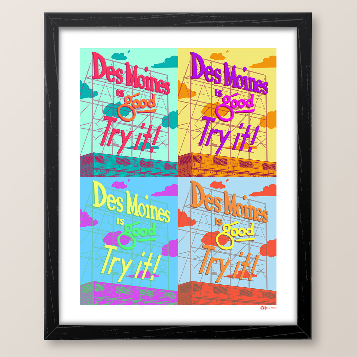 Des Moines Colonial Sign Pop Art Print