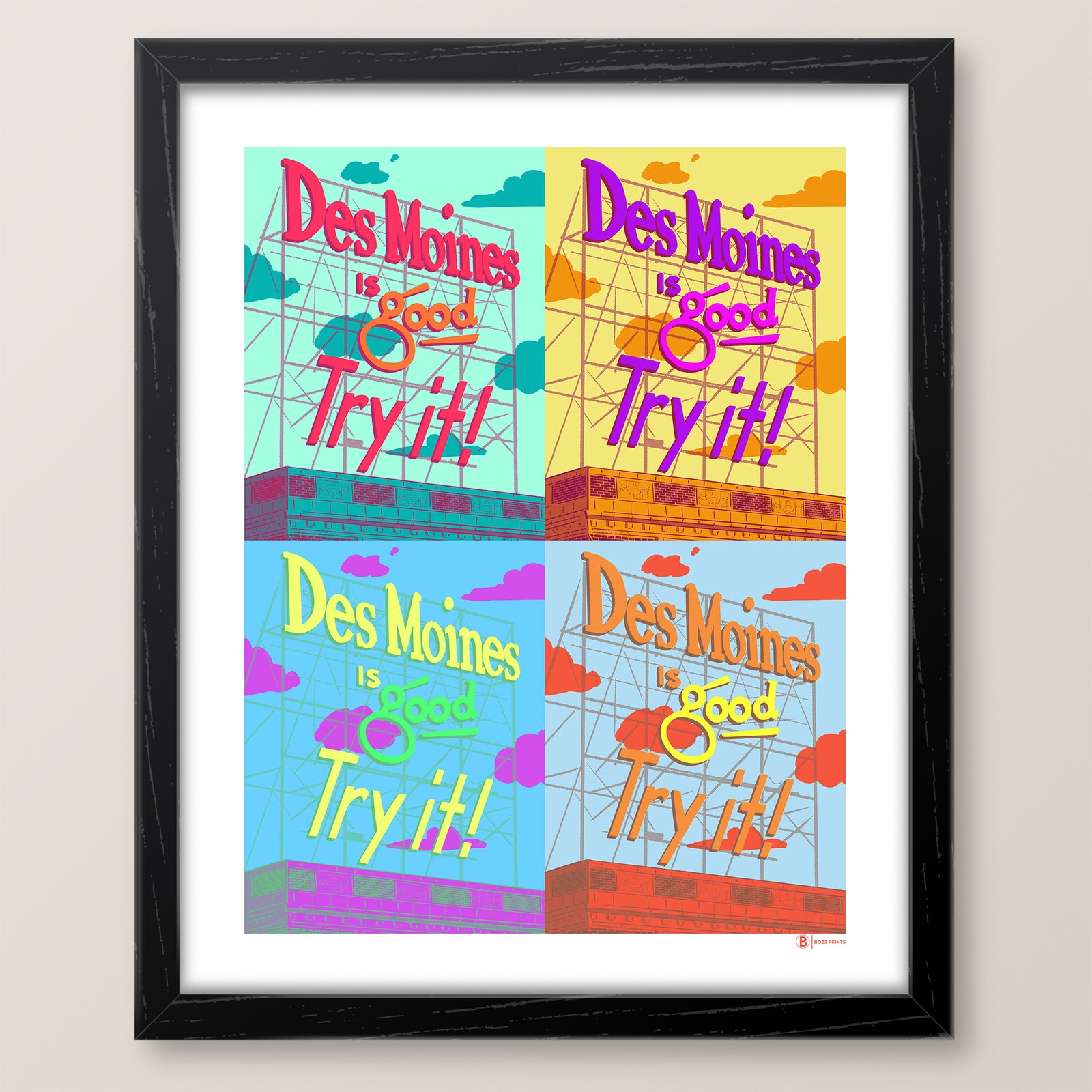 Des Moines Colonial Sign Pop Art Print