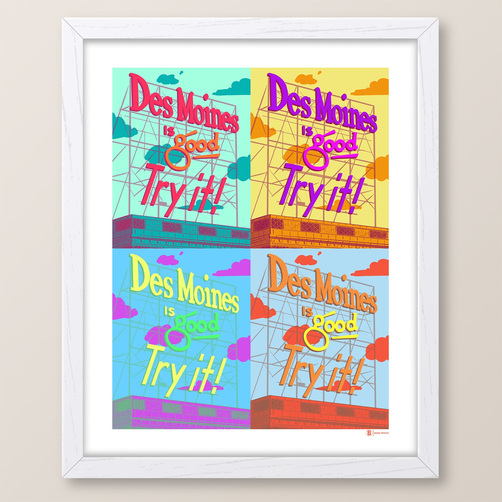 Des Moines Colonial Sign Pop Art Print