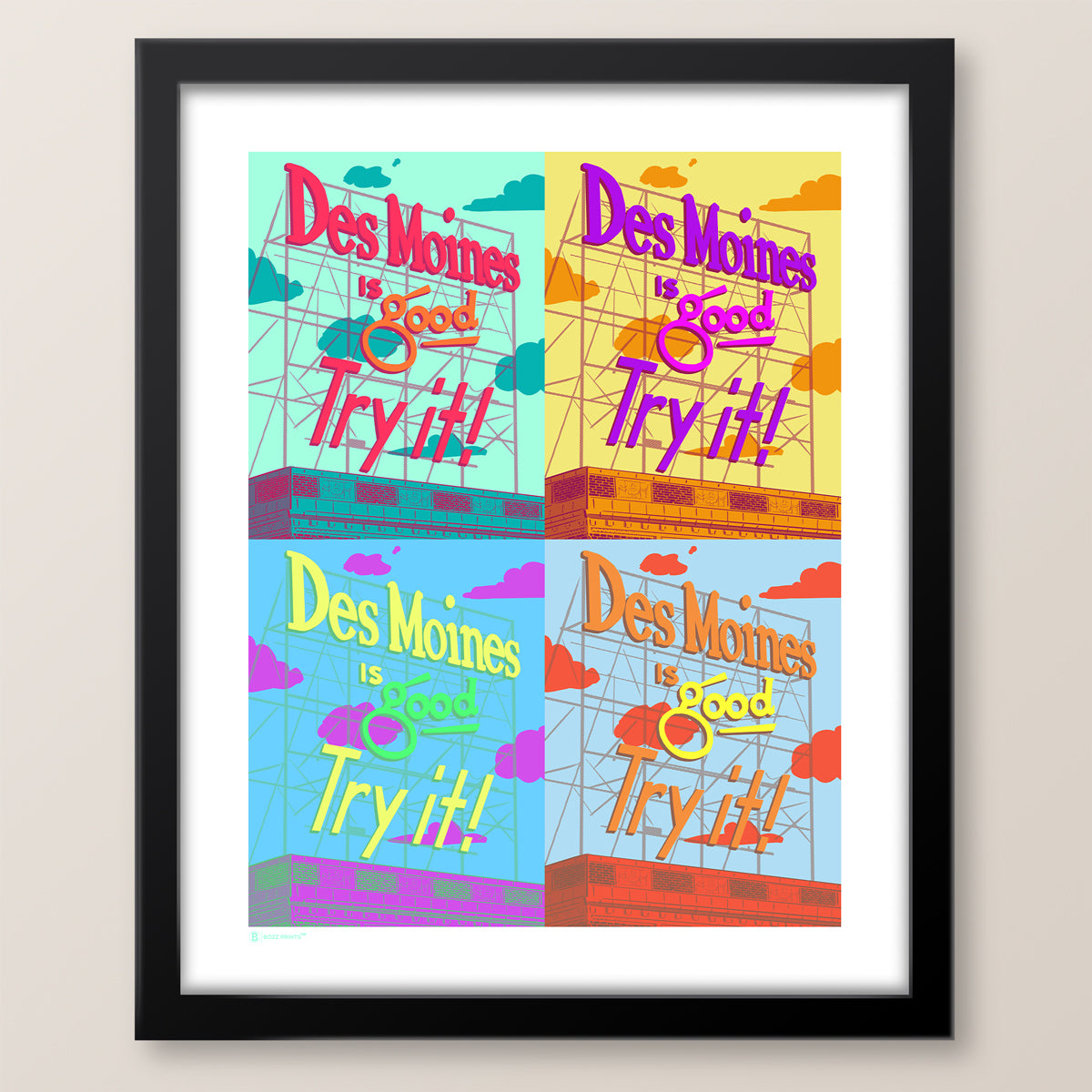 Des Moines Colonial Sign Pop Art Print