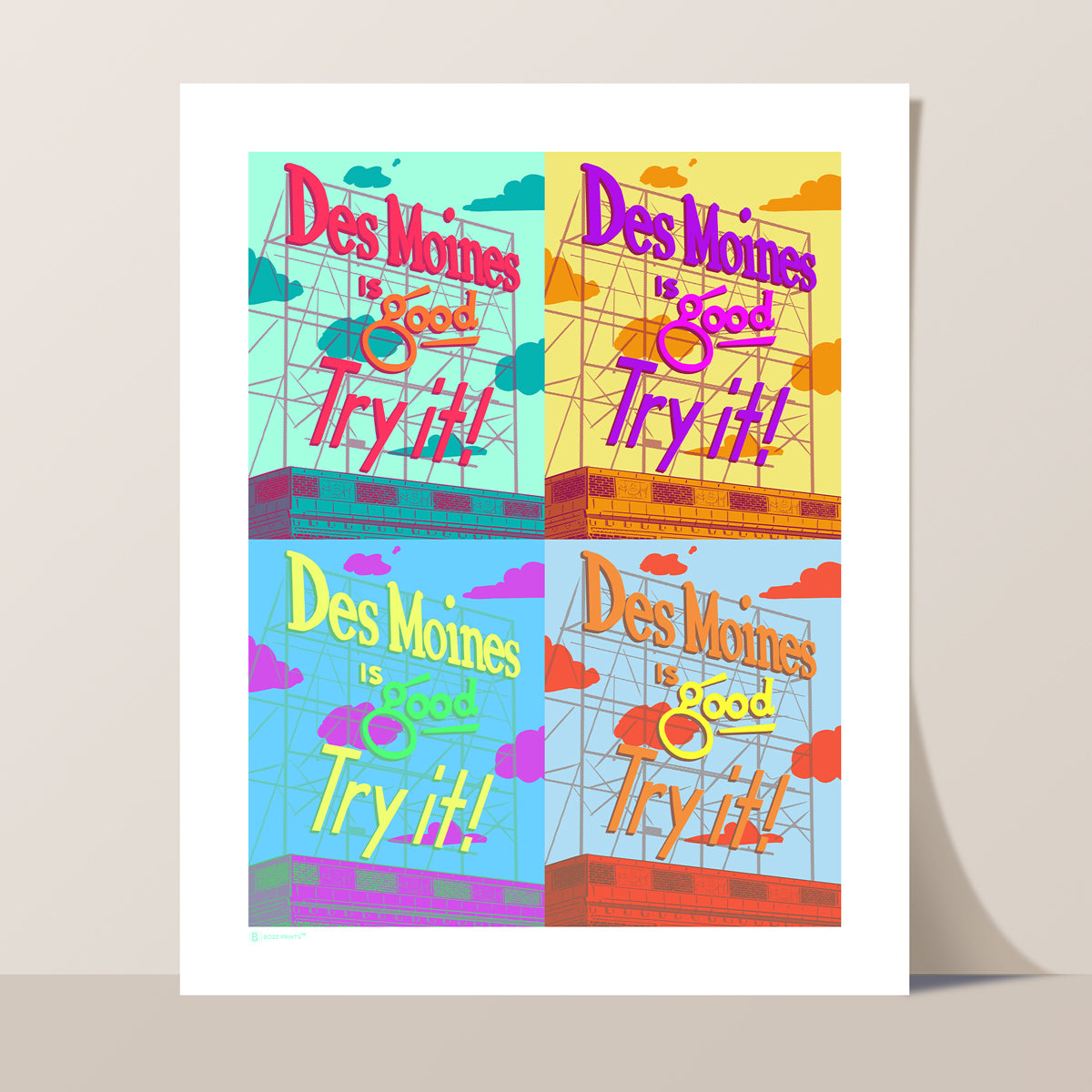 Des Moines Colonial Sign Pop Art Print