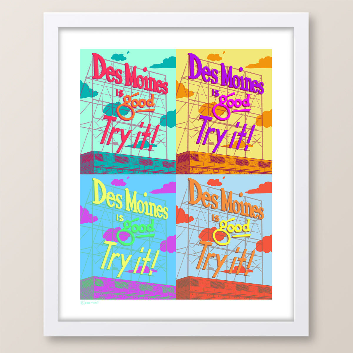Des Moines Colonial Sign Pop Art Print