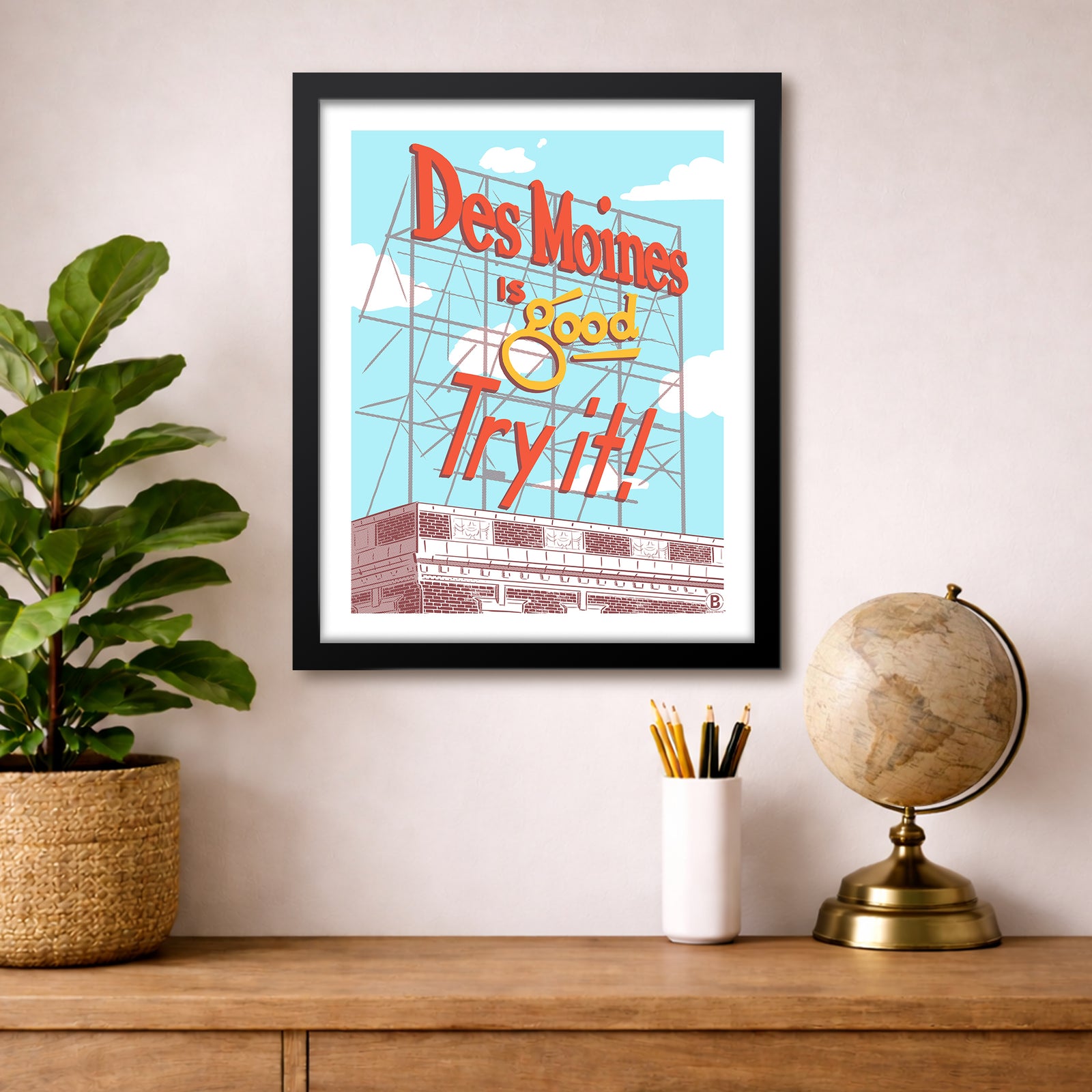 Des Moines Colonial Sign Print