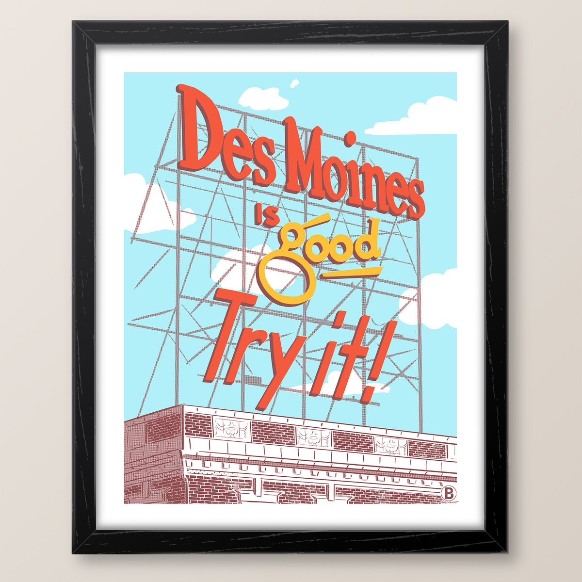 Des Moines Colonial Sign Print