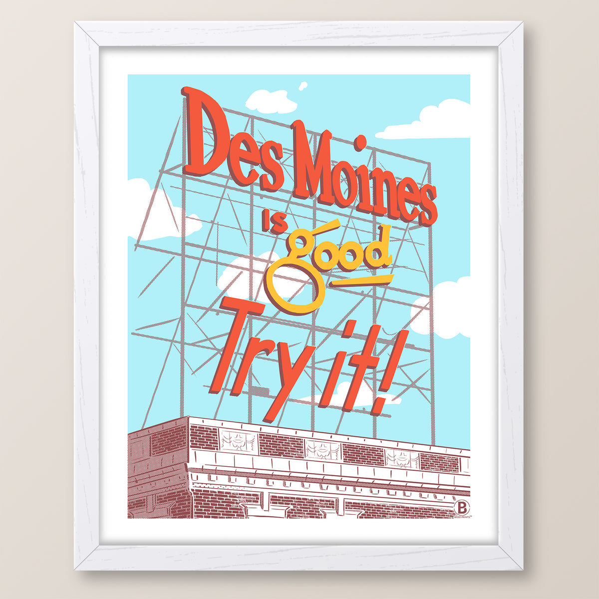 Des Moines Colonial Sign Print