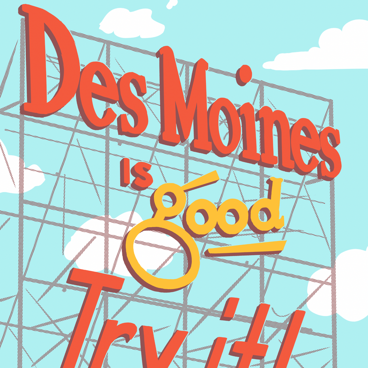 Des Moines Colonial Sign Print