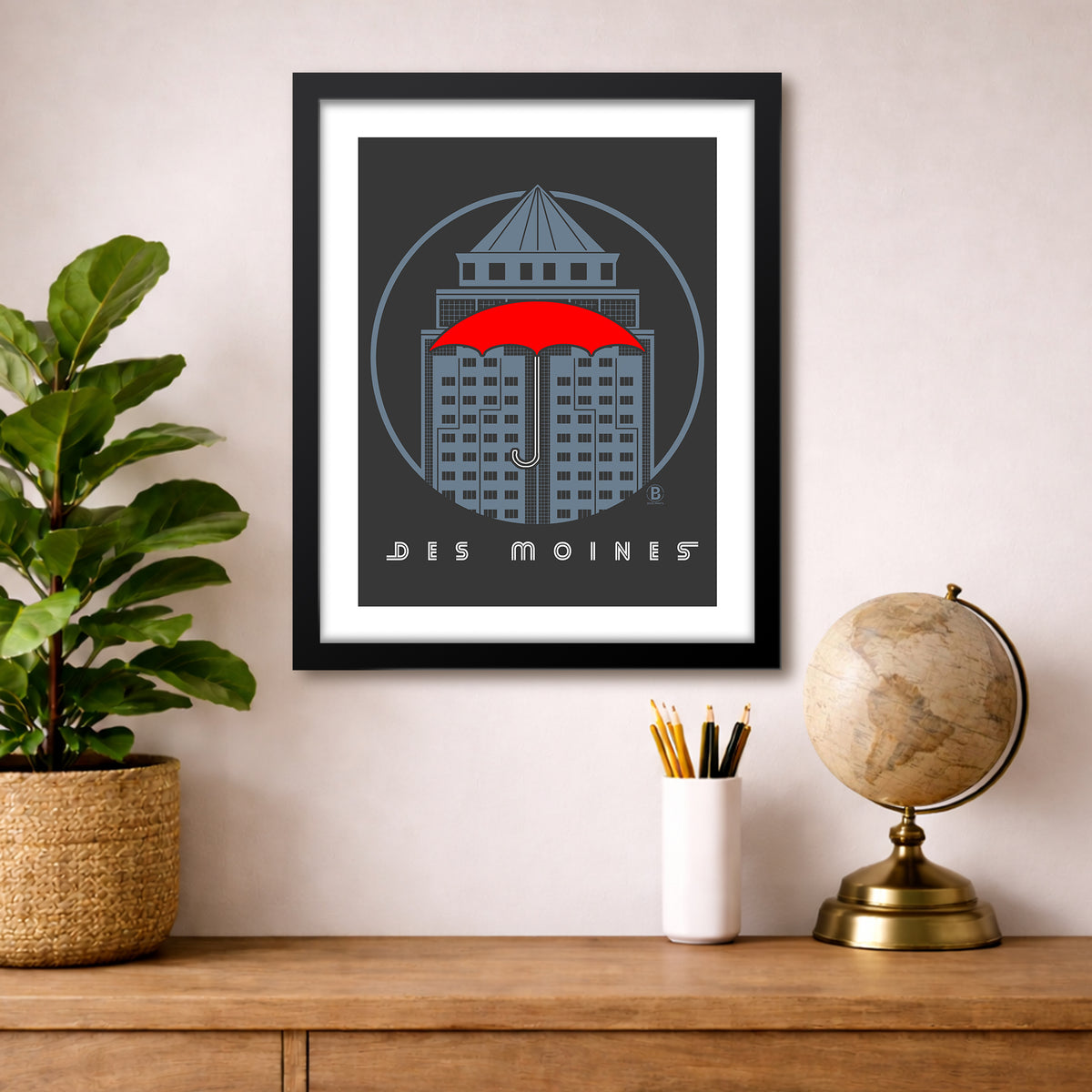 Des Moines Grand Ave Icon Print