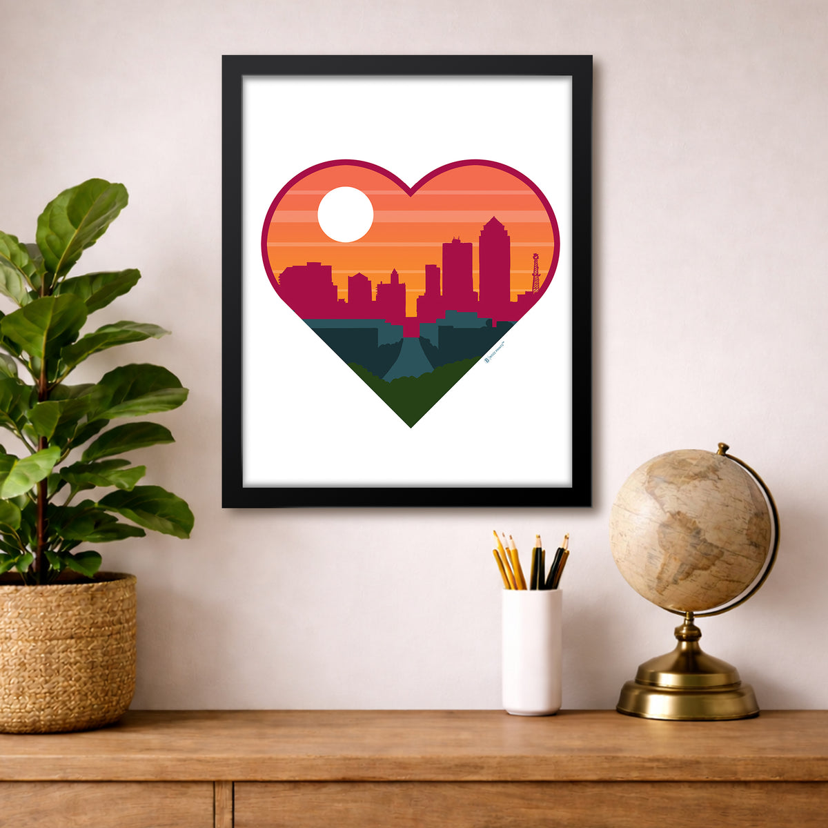 Des Moines Heart Print