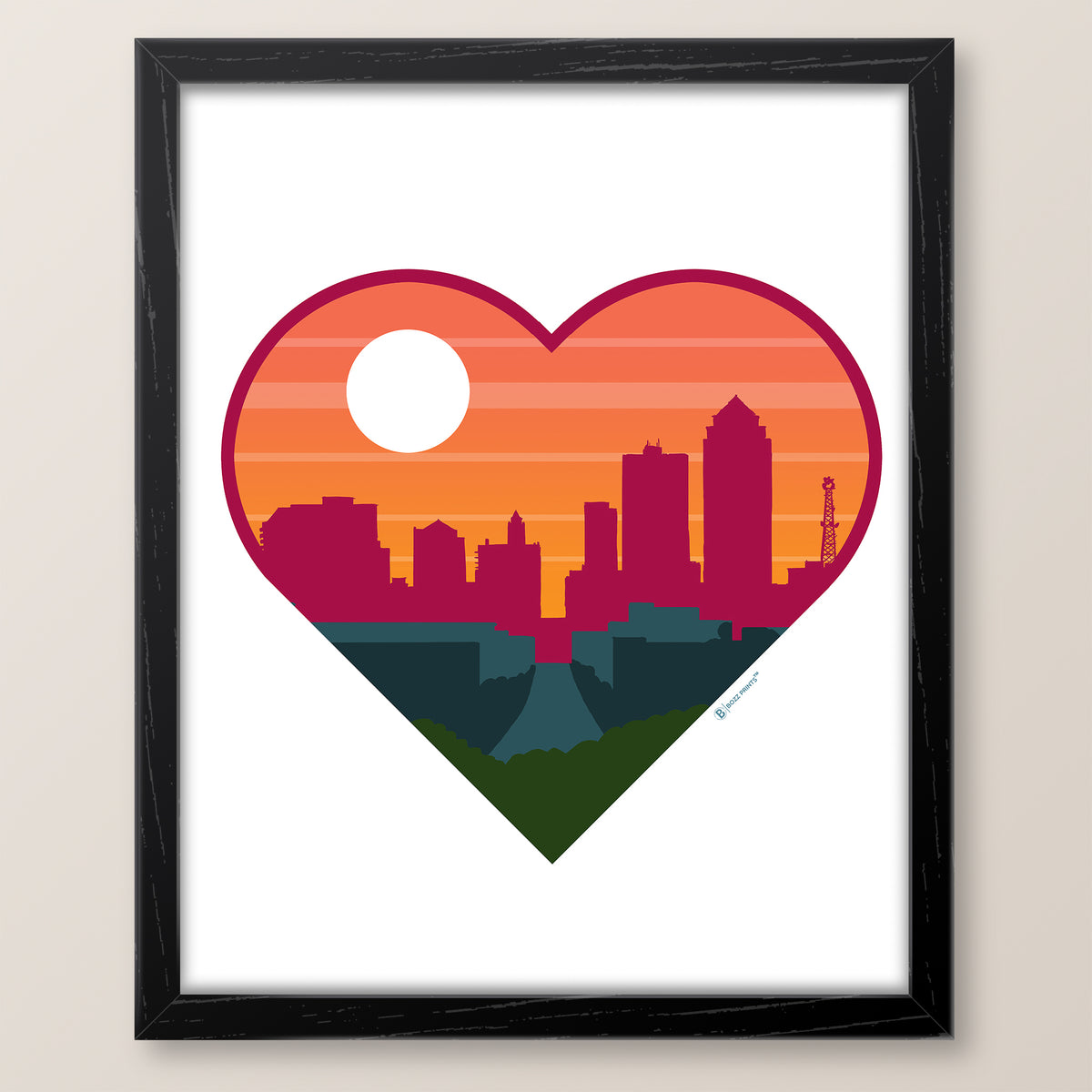 Des Moines Heart Print