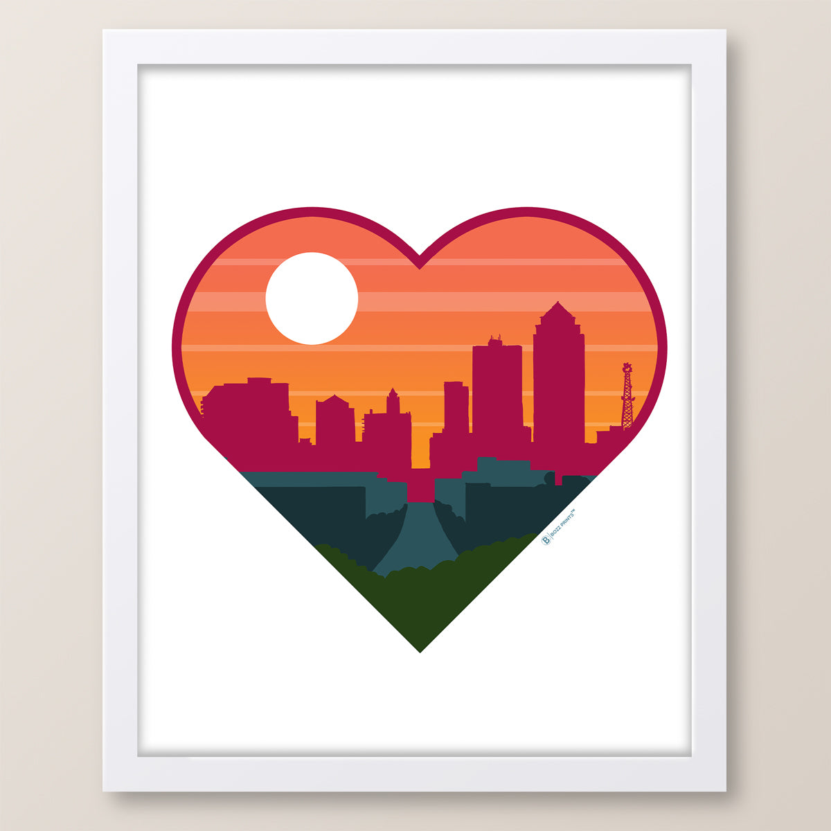 Des Moines Heart Print