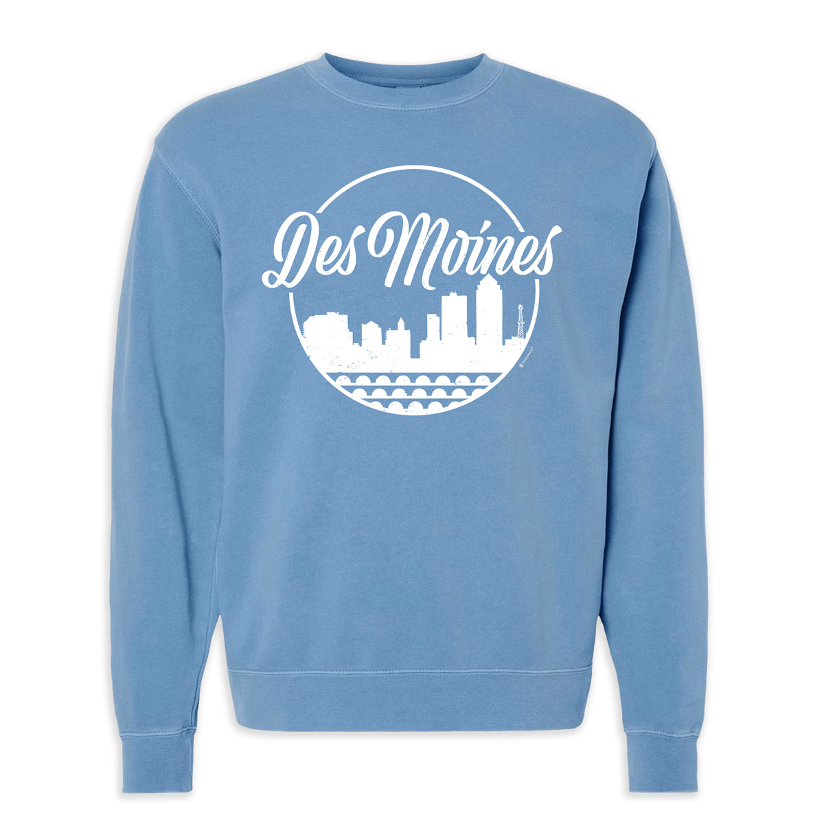 Des Moines Hometown Blue Crewneck Sweatshirt