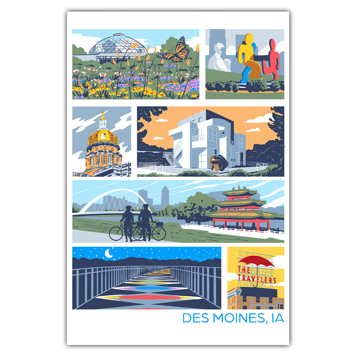 Landmarks of Des Moines Postcard