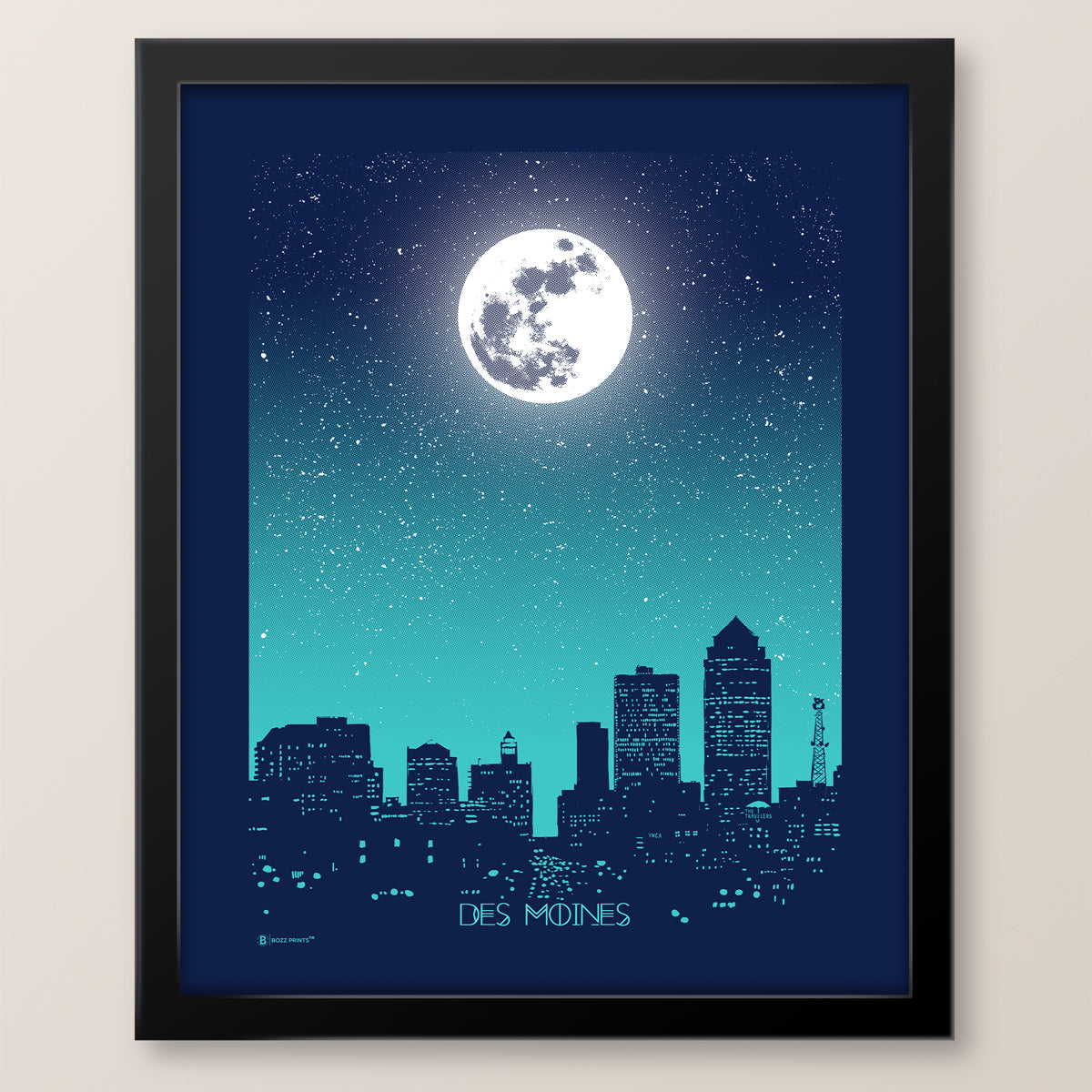 Des Moines Moon Print