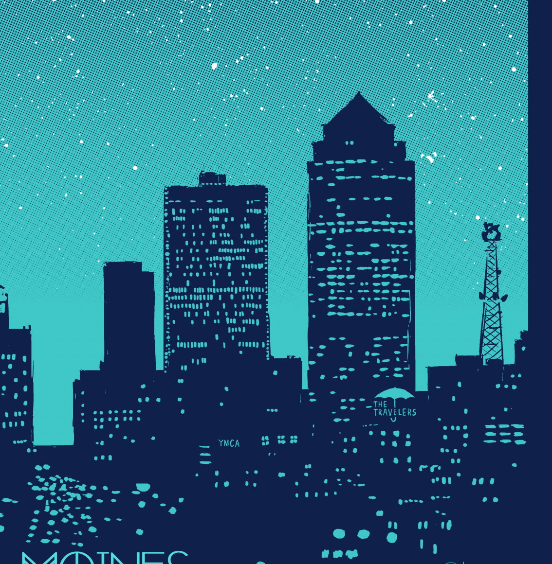 Des Moines Moon Print