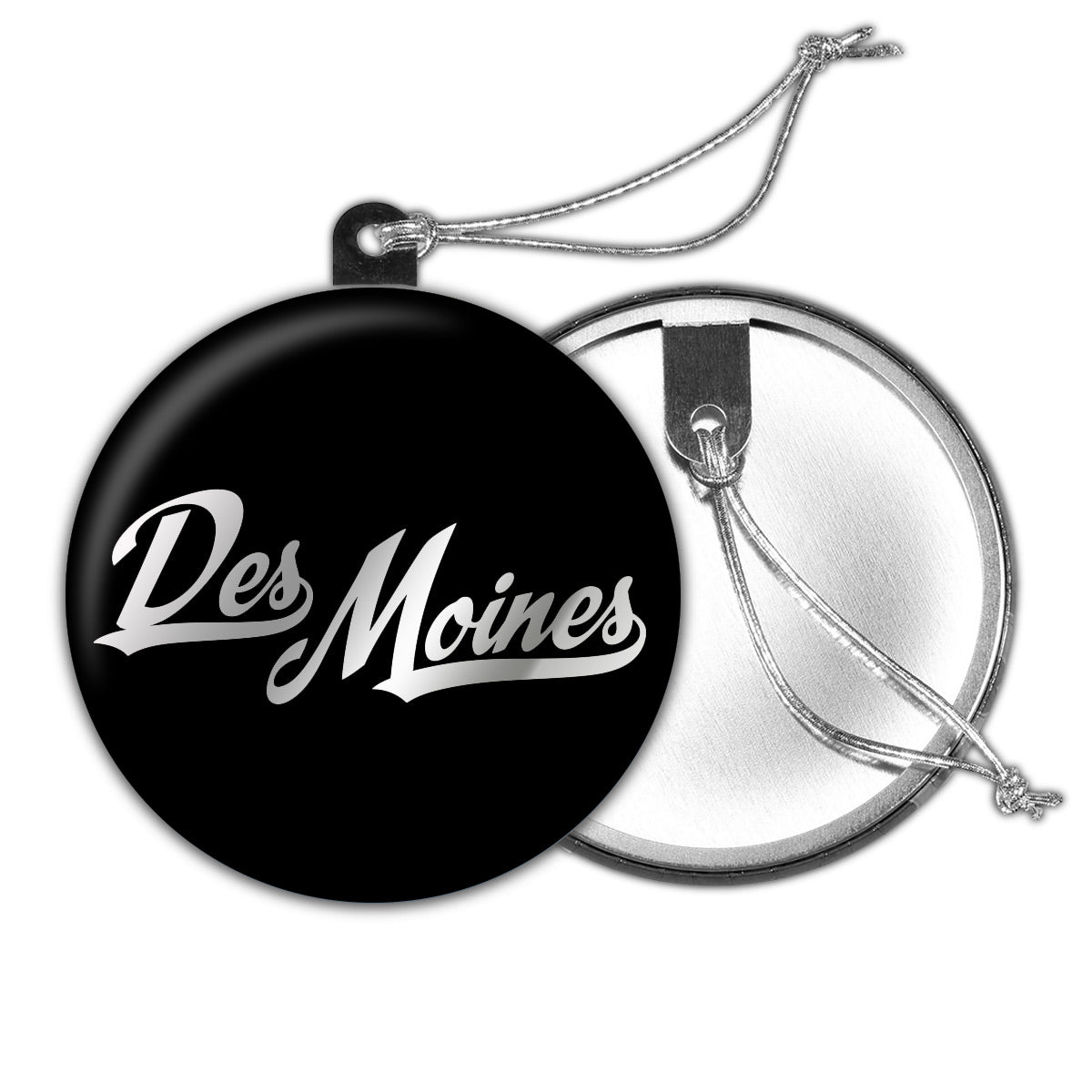Des Moines Script Holiday Ornament