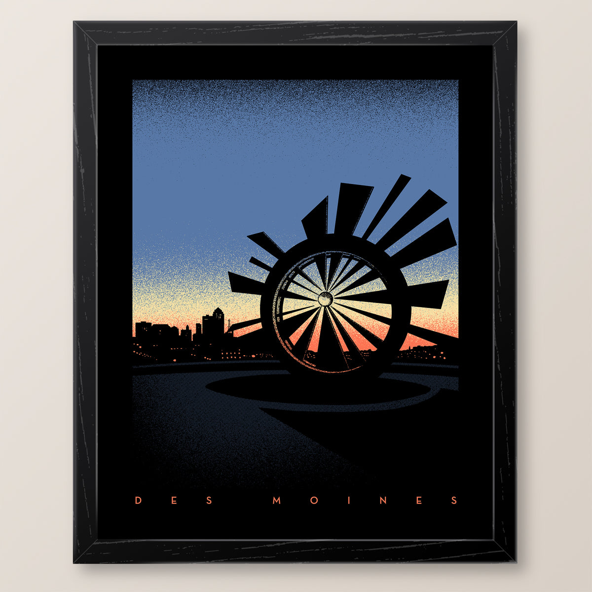 Des Moines Shattering Skyline Print