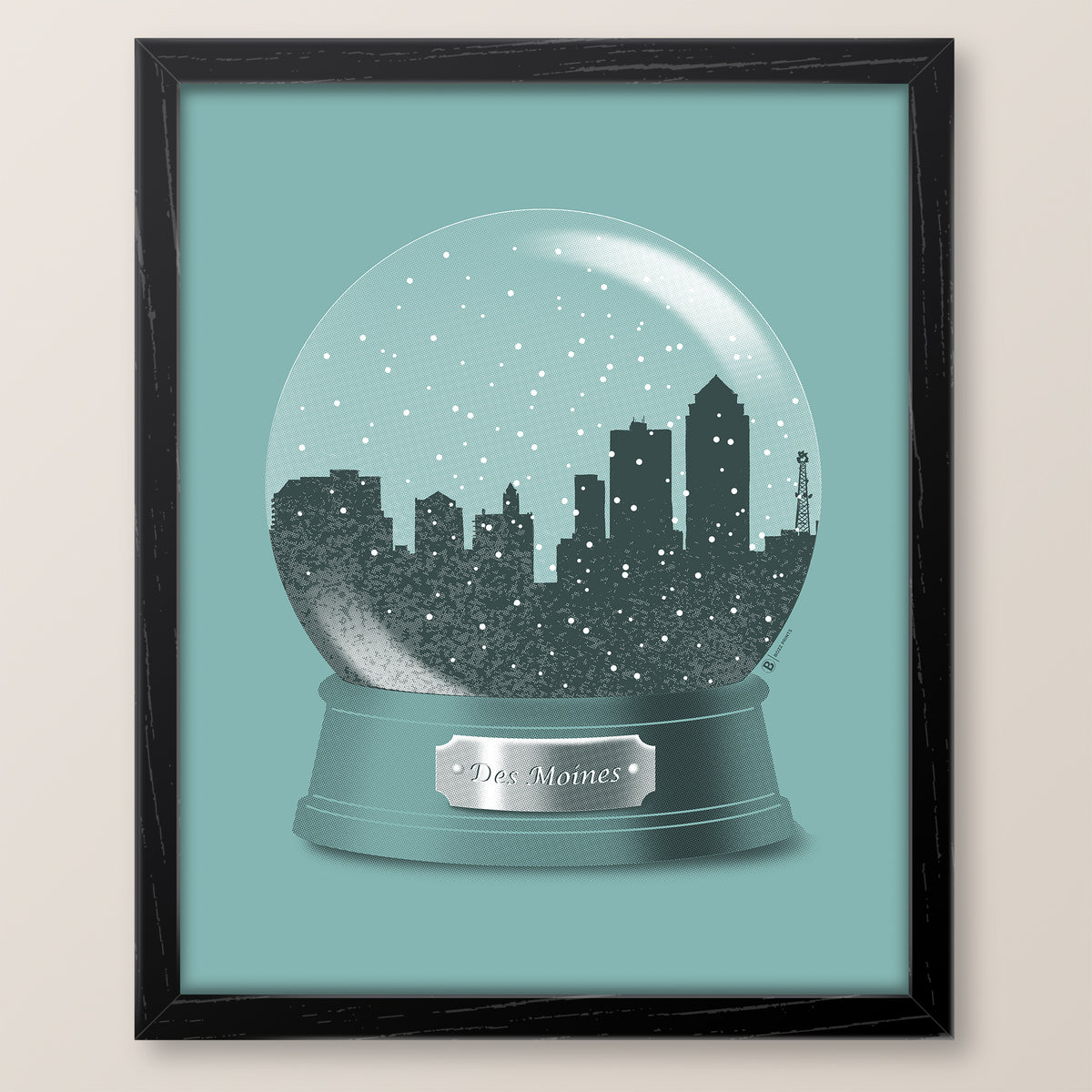 Des Moines Snow Globe Print