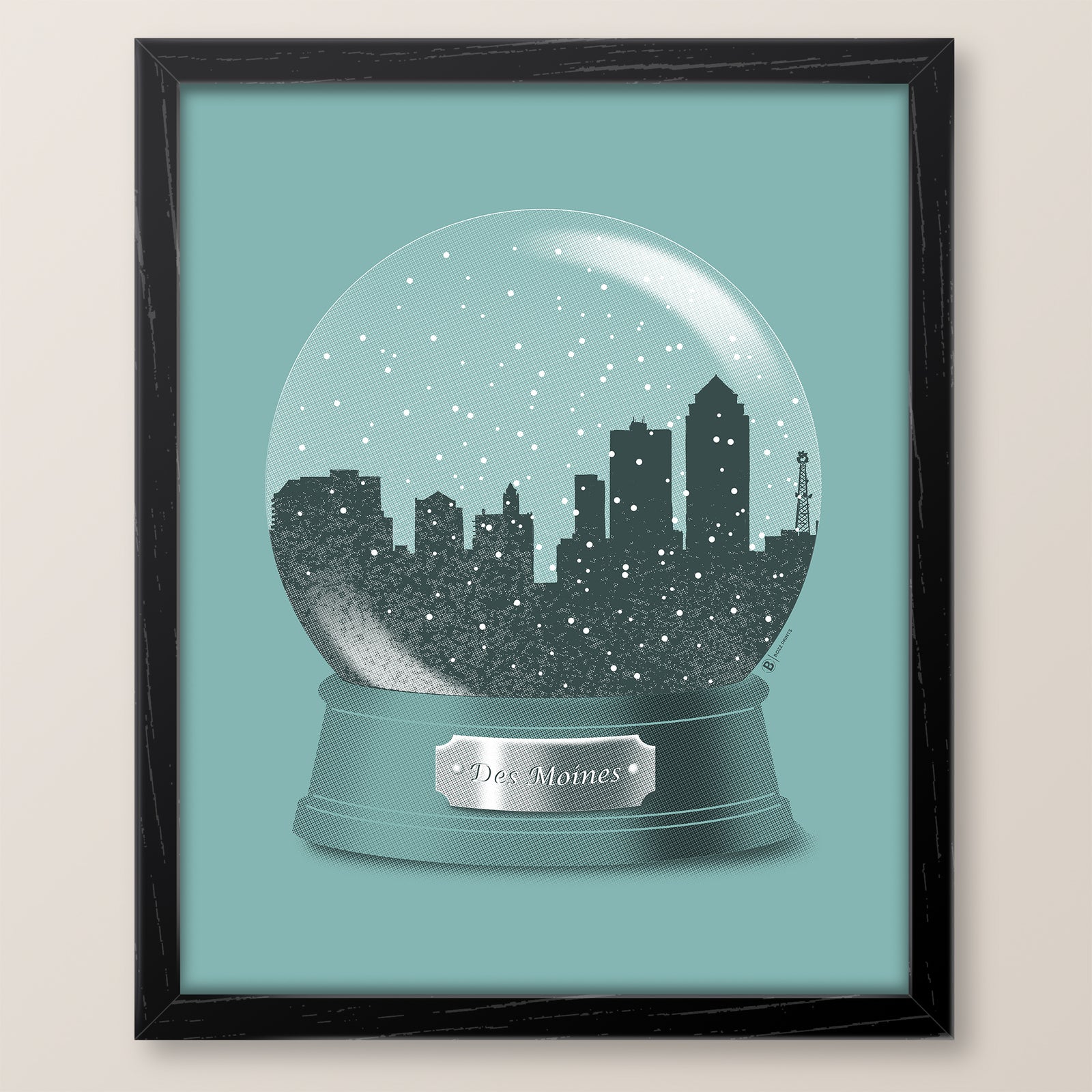 Des Moines Snow Globe Print