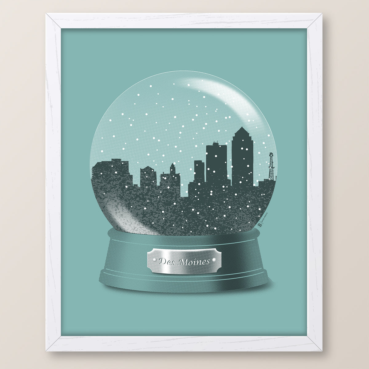 Des Moines Snow Globe Print
