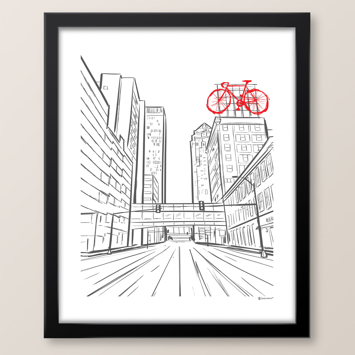 Des Moines Travelers Bike Print