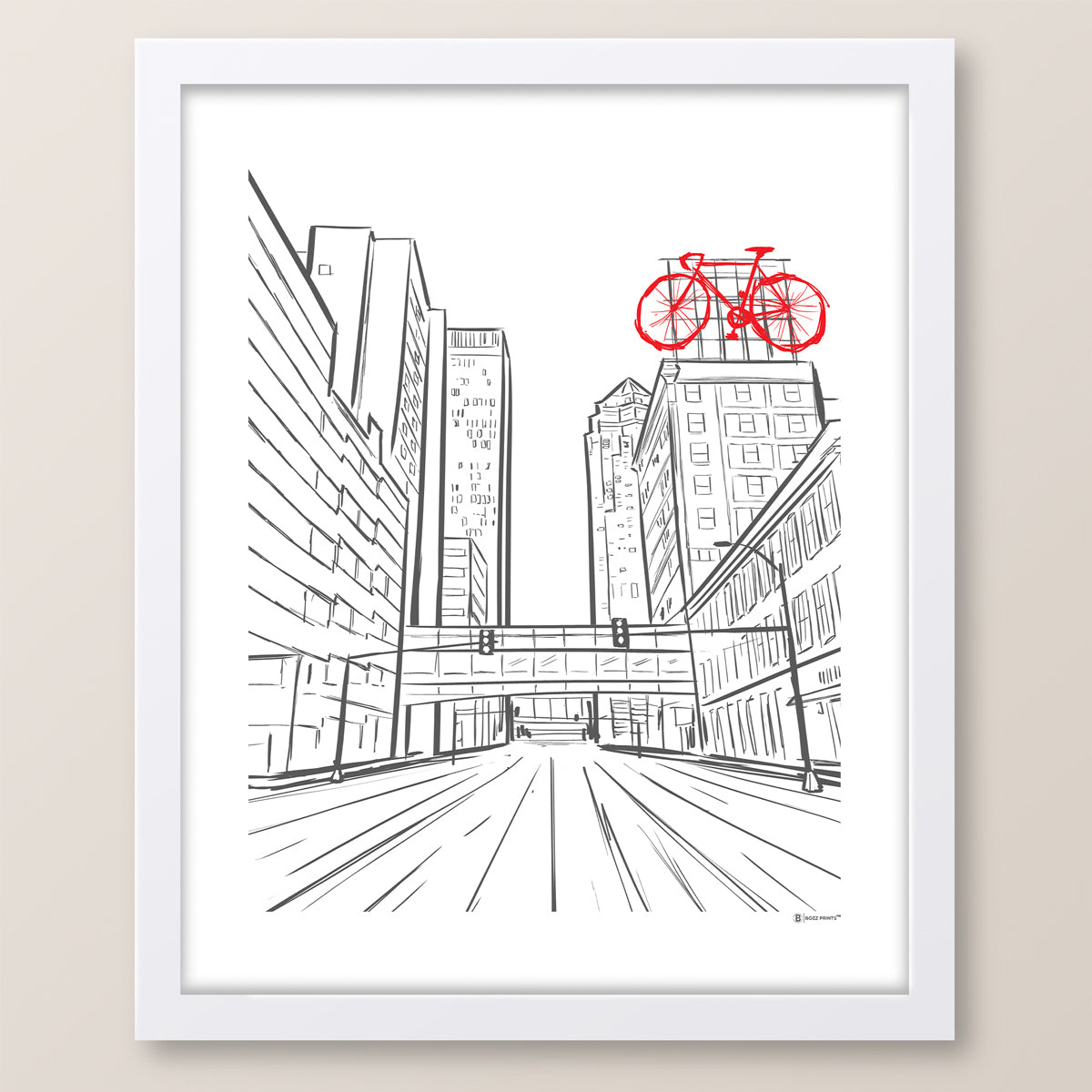 Des Moines Travelers Bike Print