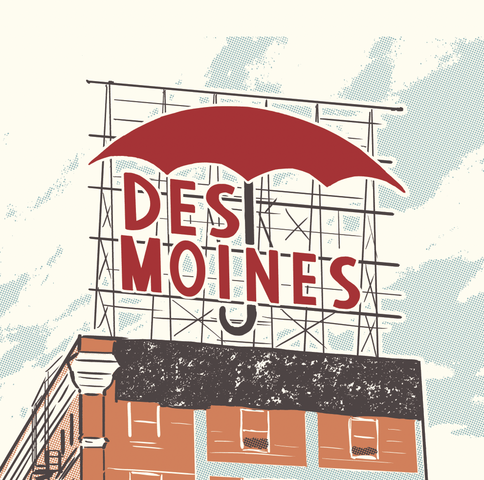 Des Moines Umbrella Print