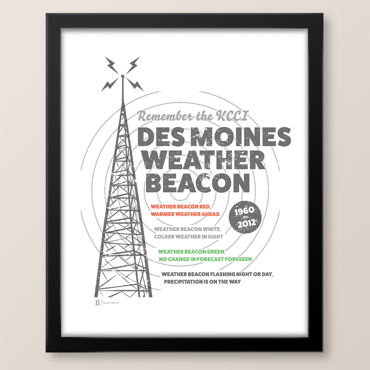 Des Moines Weather Beacon Print