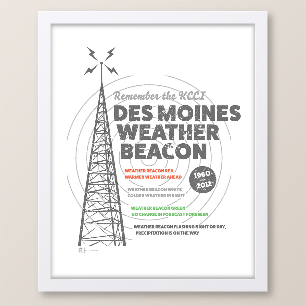Des Moines Weather Beacon Print