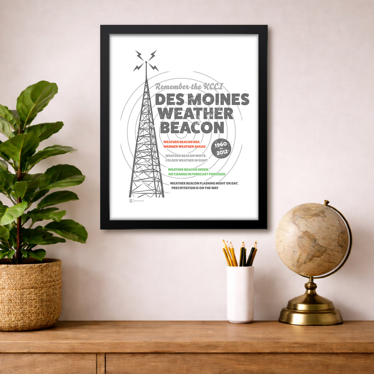 Des Moines Weather Beacon Print