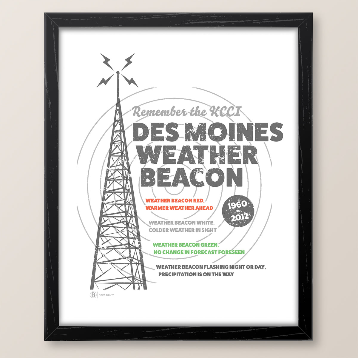 Des Moines Weather Beacon Print
