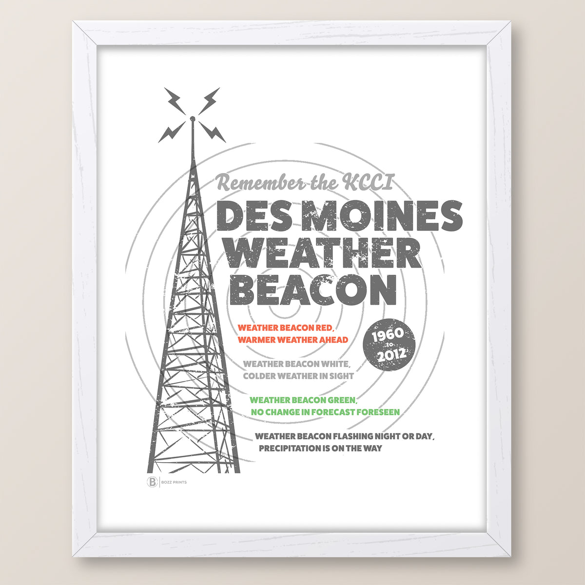 Des Moines Weather Beacon Print
