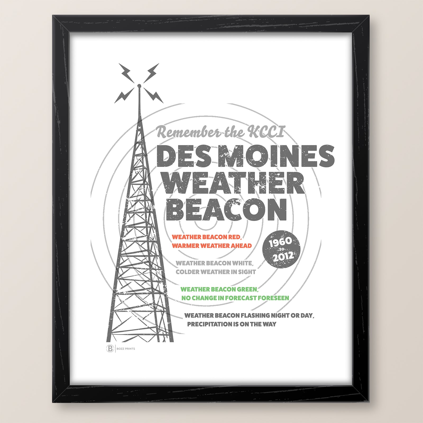 Des Moines Weather Beacon Print