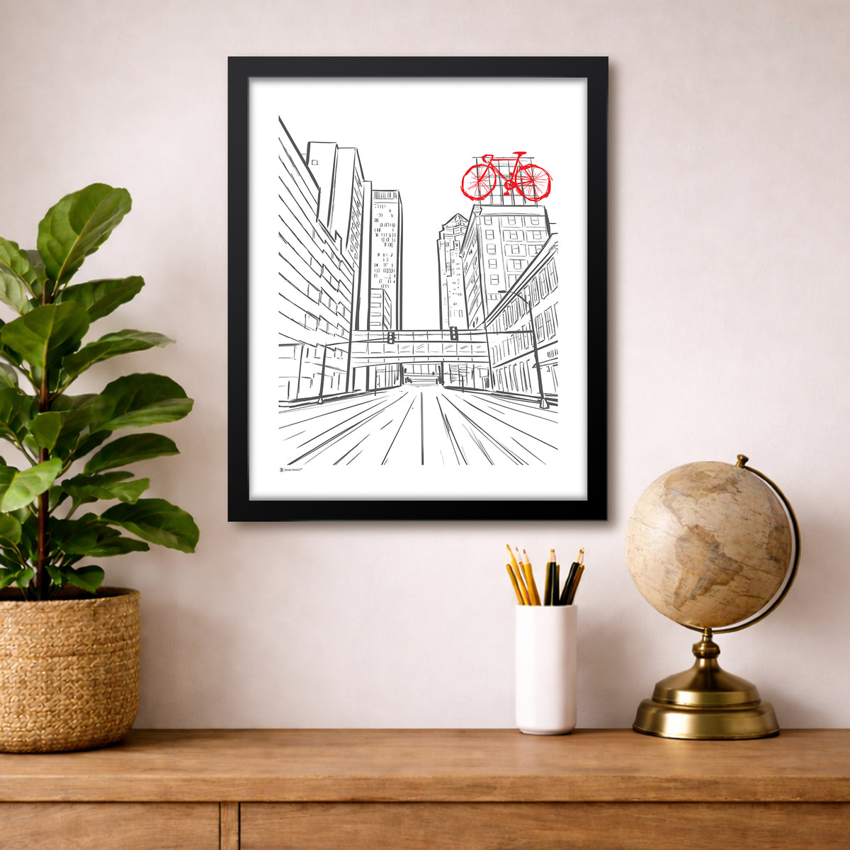 Des Moines Travelers Bike Print