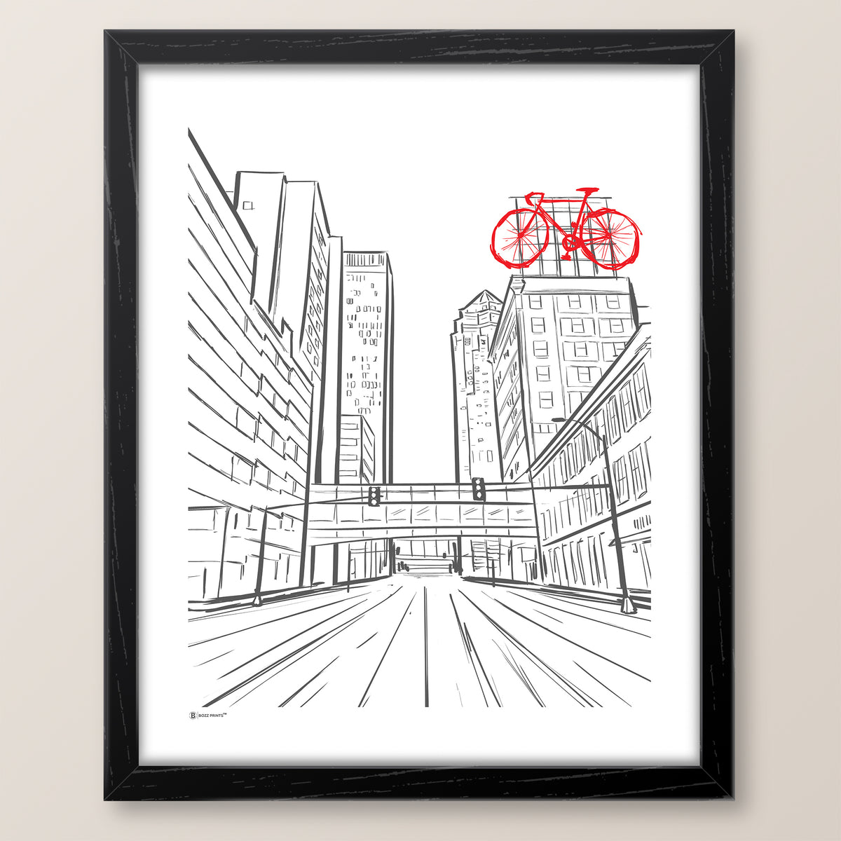 Des Moines Travelers Bike Print