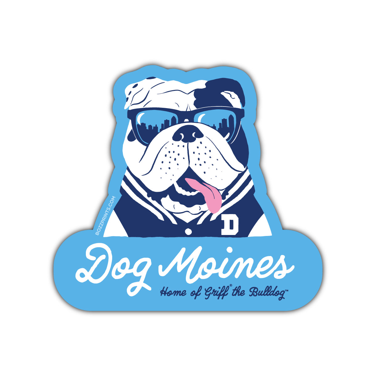 Drake University Dog Moines Home of Griff the Bulldog Sticker