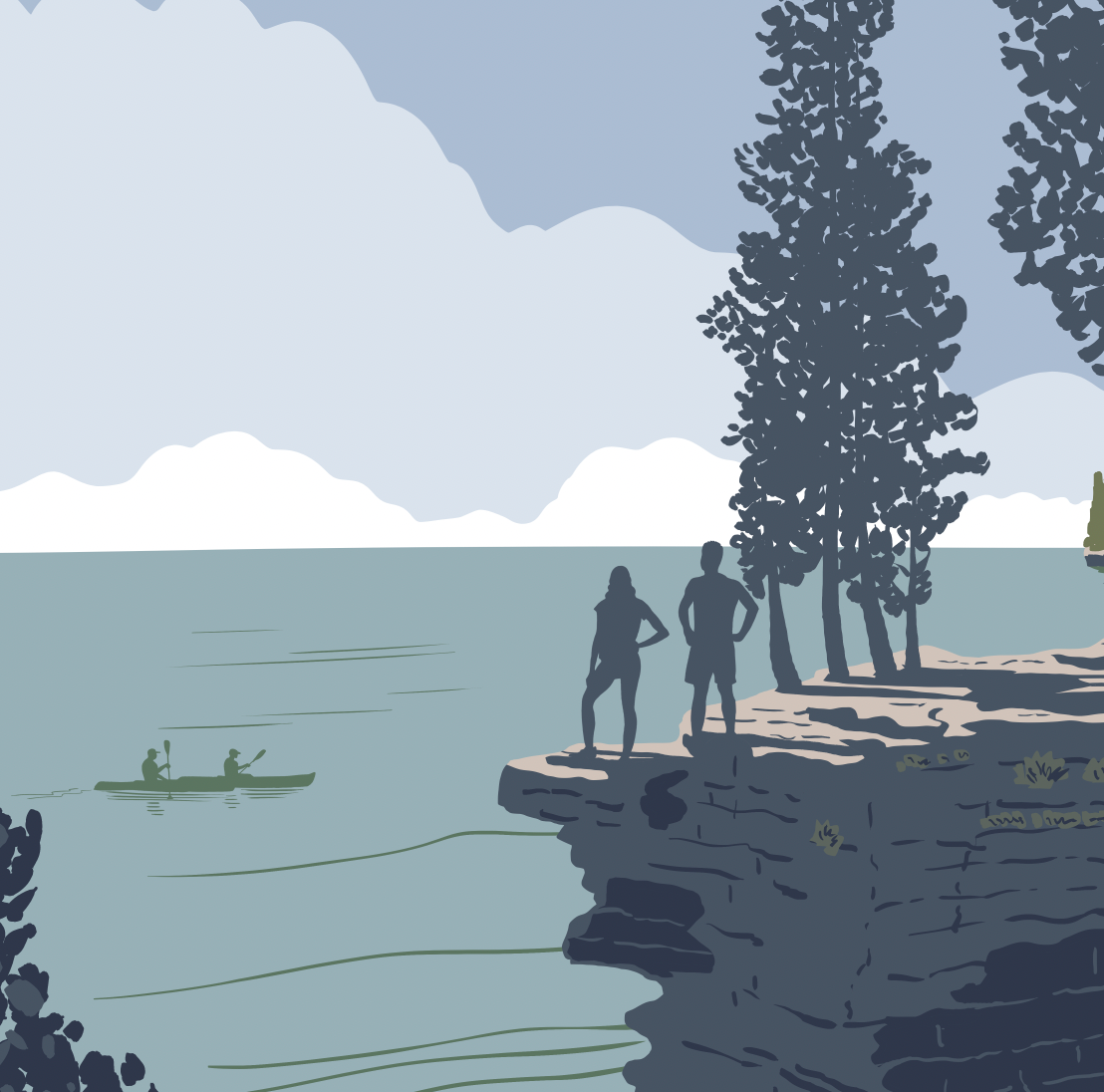 Door County Wisconsin Cave Point Print