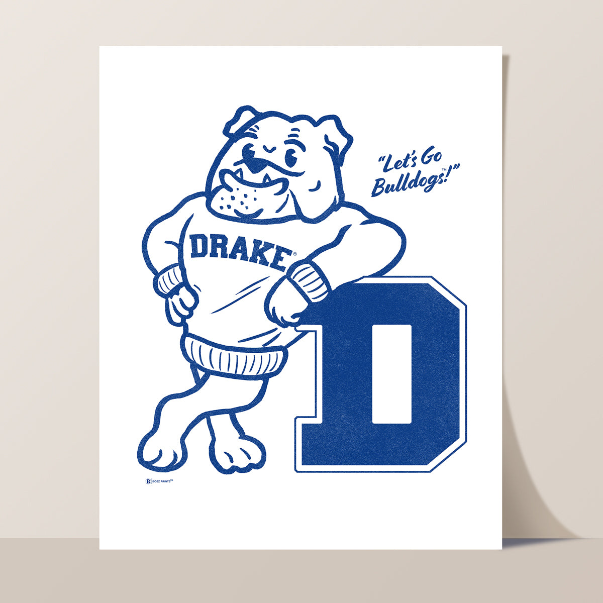 Drake University Leaning Spike Print