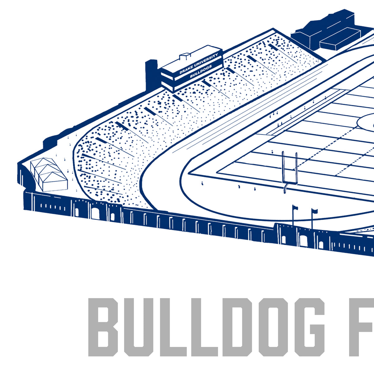 Drake Stadium Bulldog Football Print