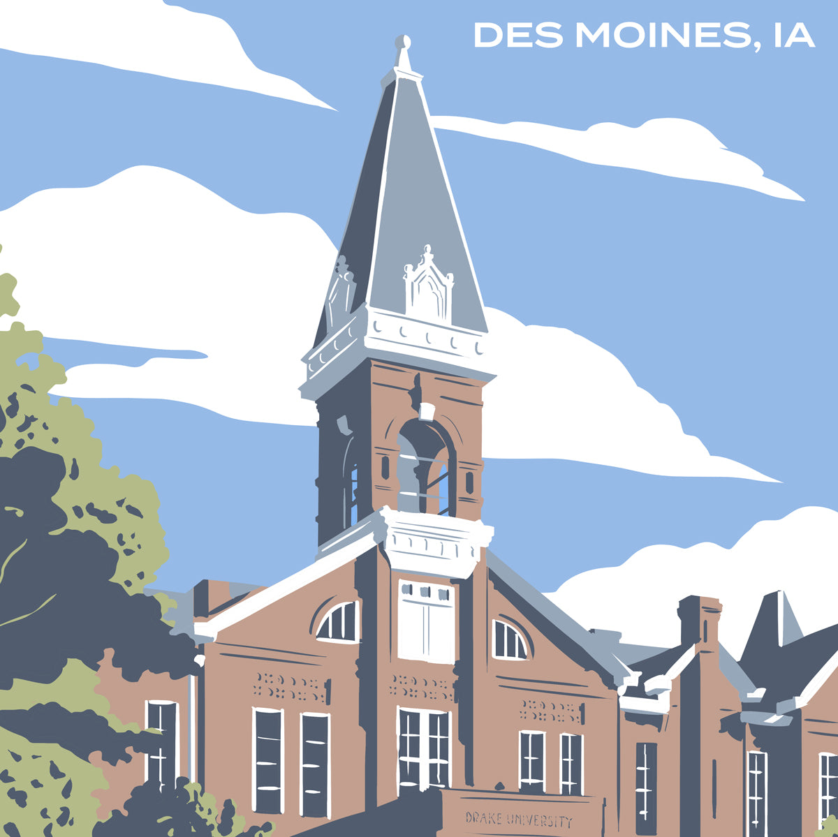 Drake University Old Main Print