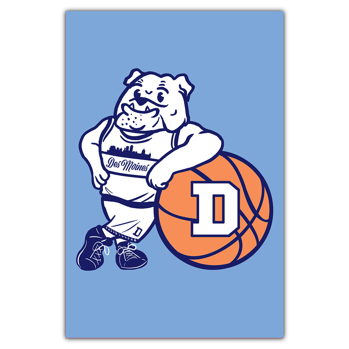 Drake Bulldogs Leaning Spike Hometown Postcard