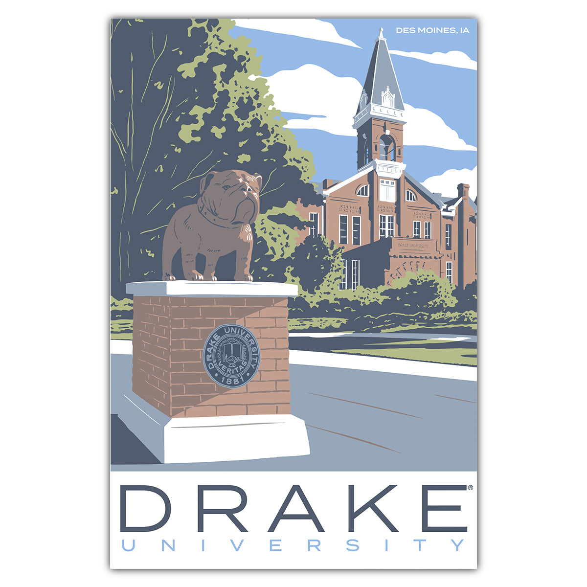 Drake University Old Main Postcard
