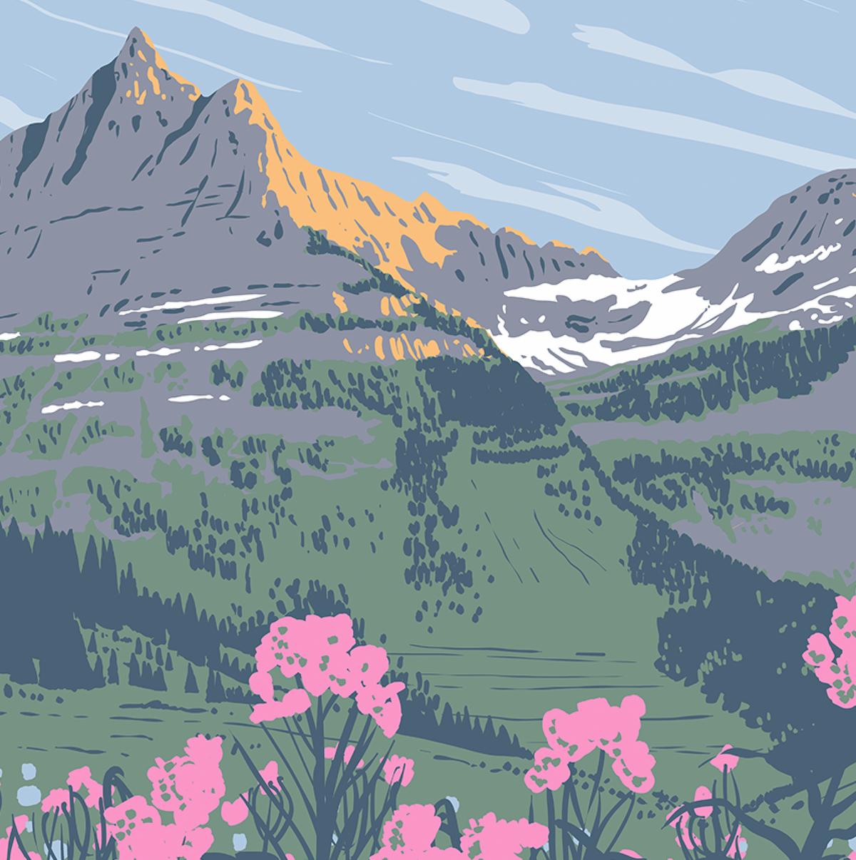 Glacier National Park Garden Wall Print